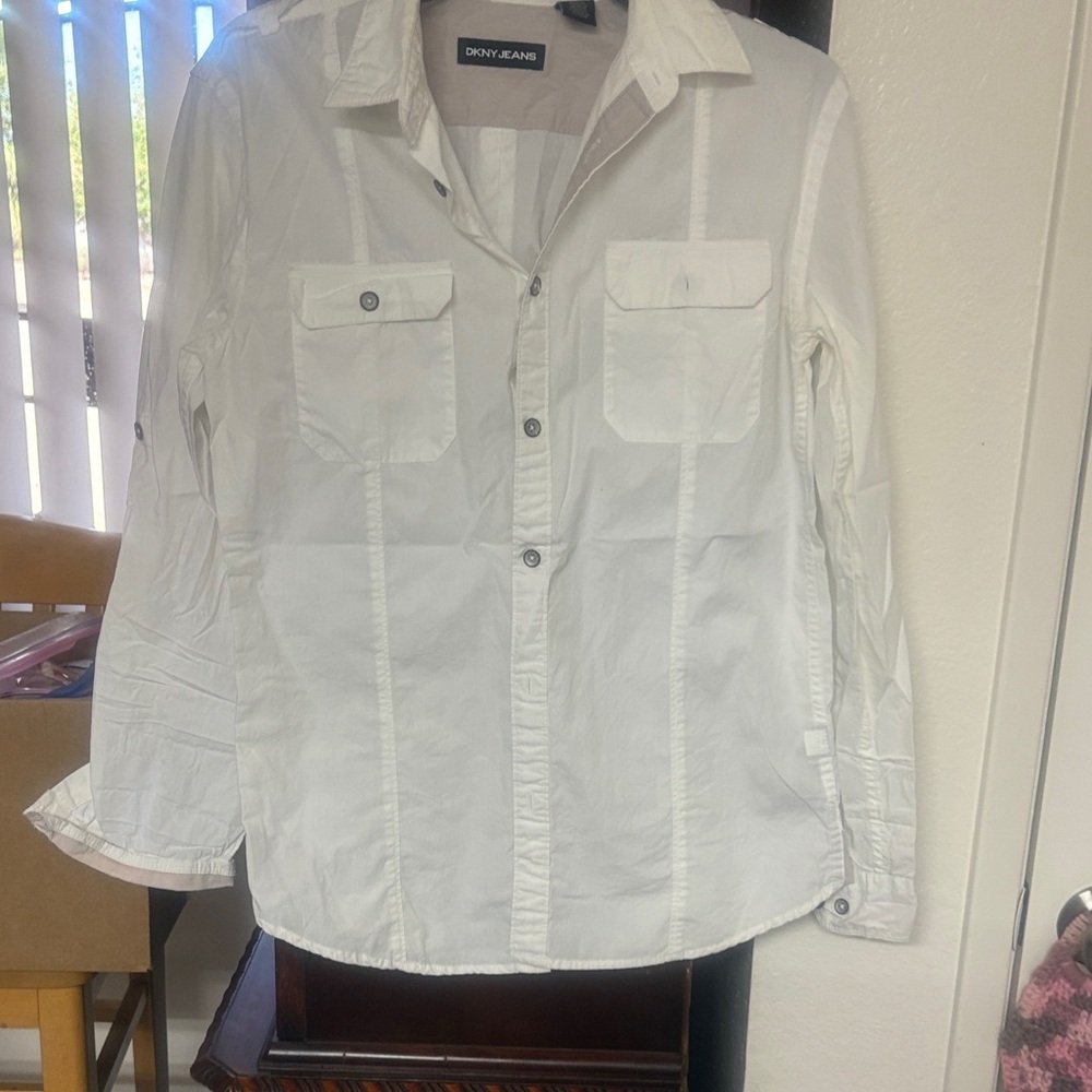 DKNY Classic White Long Sleeve Shirt